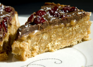 Kajmakowe ciasto z żurawiną